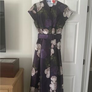 Sachin + Babi Dark Purple Floral Wedding Dress